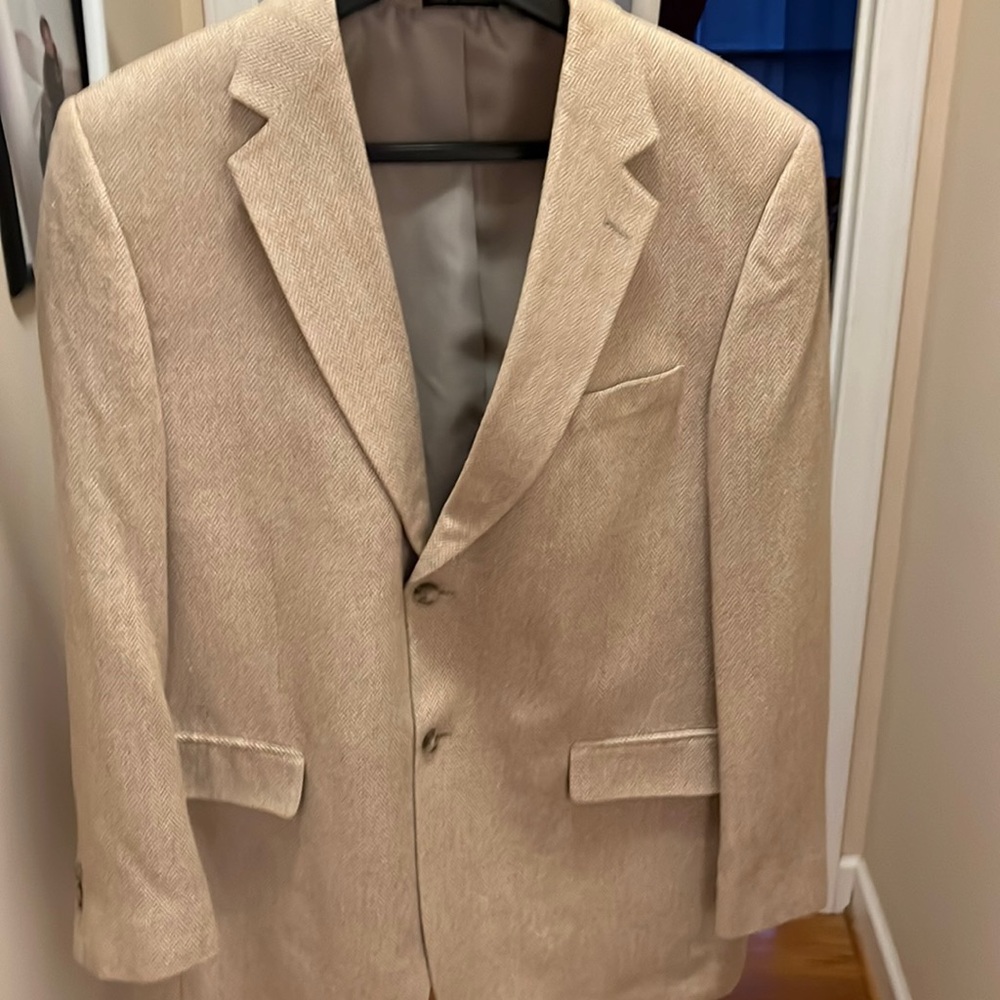 Hunt Valley men tweed blazer tan 44l in good condition